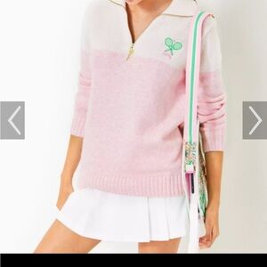 NWT Lilly Pulitzer Tennis Pink and Cream Sweater
